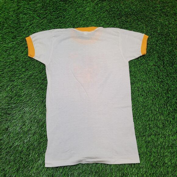VTG 70s Norwalk HS Marching Band Ringer T-Shirt Mens XS Slim Long 18x28 - Picture 4 of 5